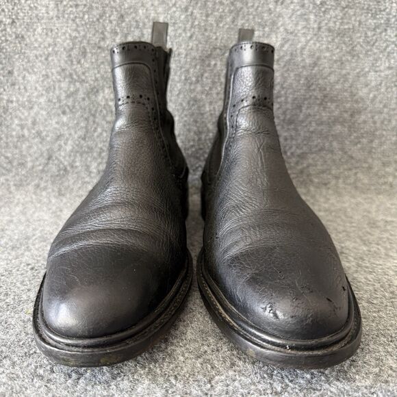 Franco Cuadra Men\'s Chelsea Boots Black Leather Brogue Pull Tab MEX 26.5 US 7.5 main image 11